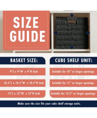 6 Pack Paper Wicker Storage Cube Bin Shelf Basket