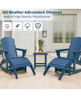 HDPE Adirondack Ottoman Foot Rest, Weather Resistant Outdoor Footstool for Adirondack Chair