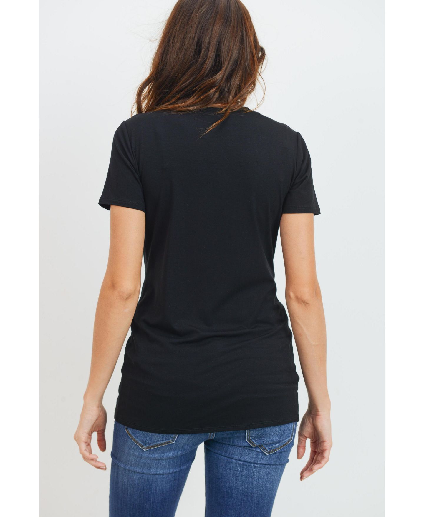Женские футболки Hello Miz Maternity Short-Sleeve Crewneck T-Shirt Top, цвет: Чёрный — фото 3