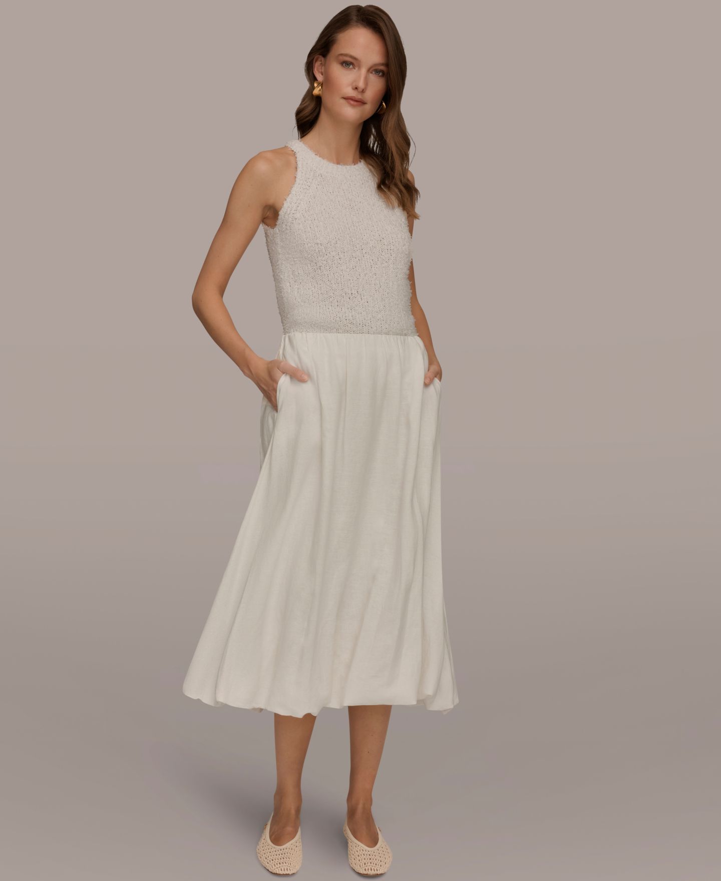 Женская юбка Donna Karan Weekend Midi Bubble, цвет: Кремовый — фото 5