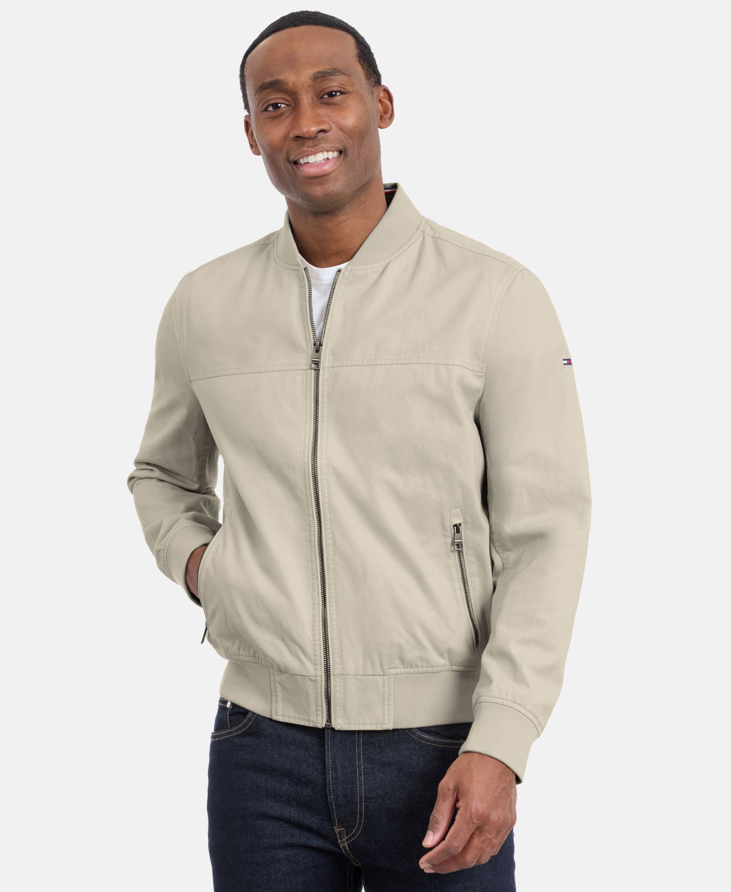 Мужская куртка Tommy Hilfiger Cotton Bomber, цвет: Верблюжий — фото 3