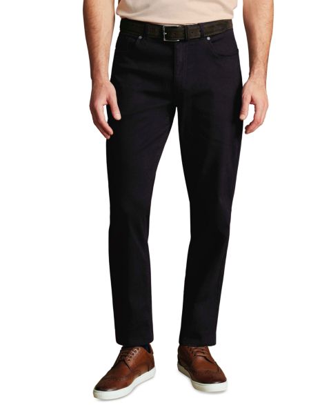 Мужские джинсы Charles Tyrwhitt Slim-Fit Garment-Dyed Twill, цвет: Тёмный тёмно-синий