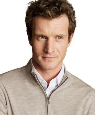 Men's Long Sleeve Quarter-Zip Merino Wool Sweater