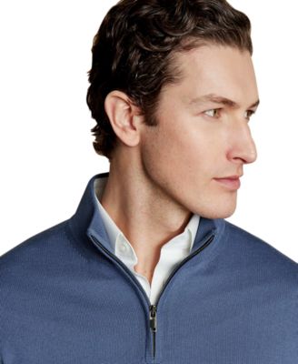 Men's Long Sleeve Quarter-Zip Merino Wool Sweater