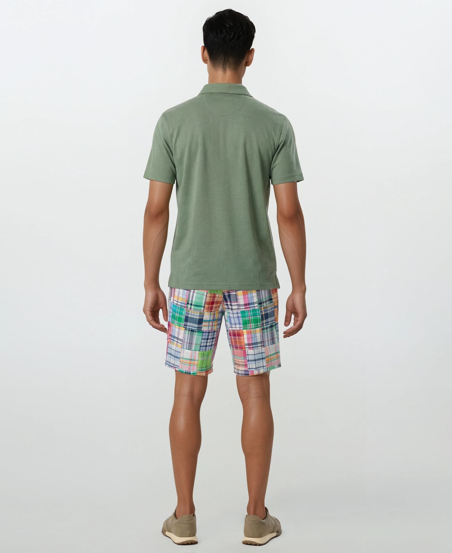 Men's Patch Detail Flat-Front Shorts