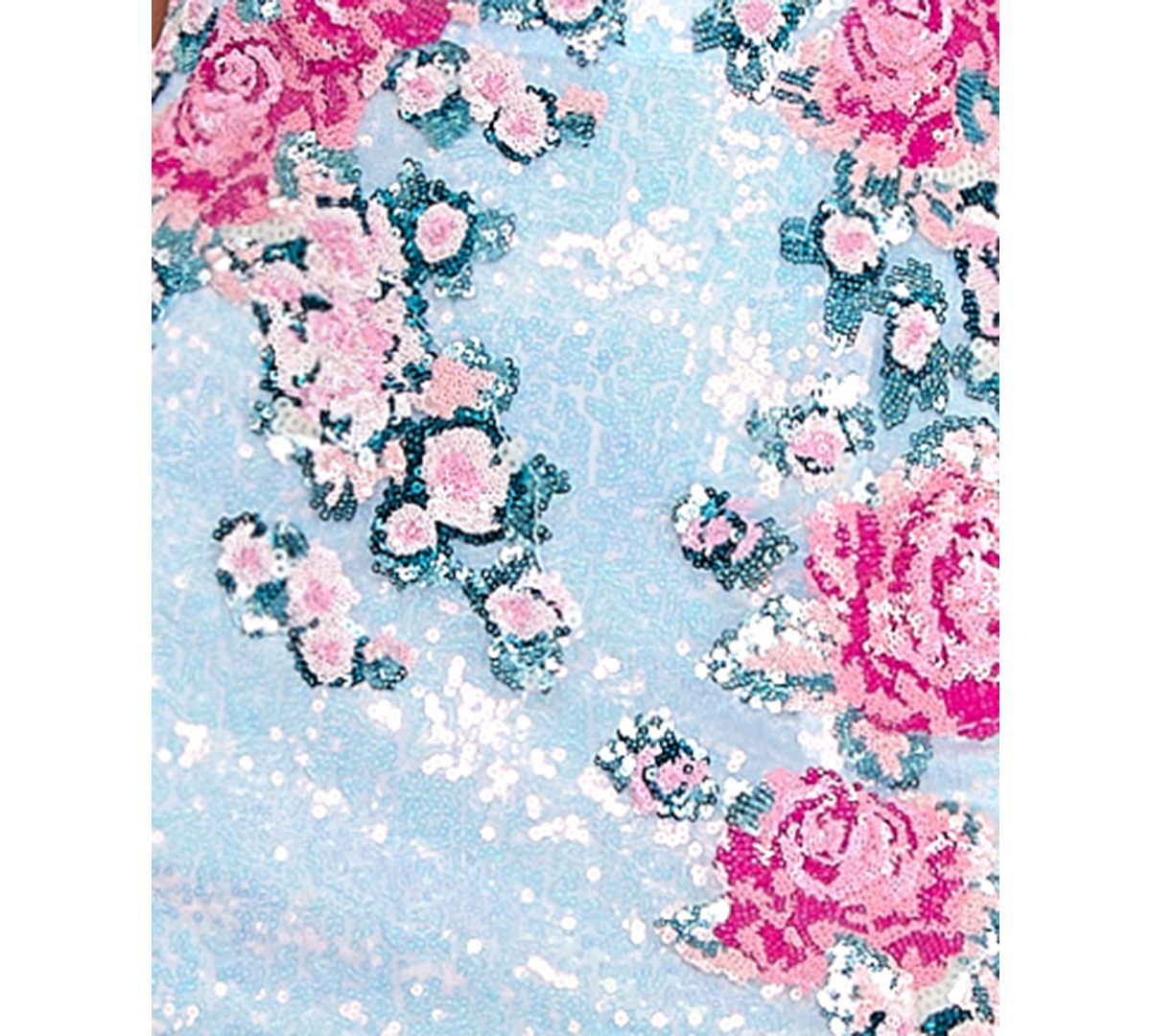 City Studios Women's Strapless Floral Applique Sequin Maxi Dress