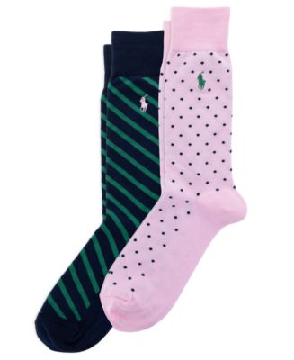 Polo Ralph Lauren Men's Dot & Stripe Slack Socks, 2-Pack - Macy's