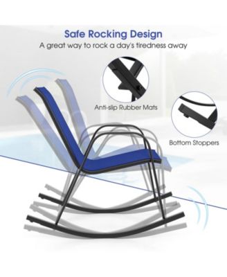 4 PCS Patio Rocking Chair Outdoor Ergonomic Rockers w/ Breathable Fabric Seat
