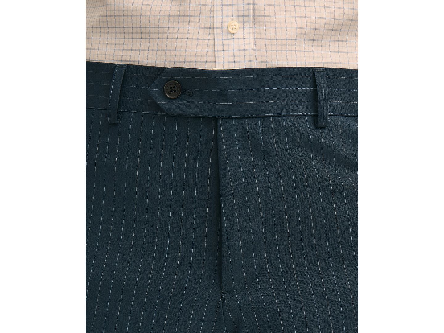 Мужские брюки Brooks Brothers Pinstripe Classic-Fit Suit Trousers, цвет: Тёмно-синий — фото 2