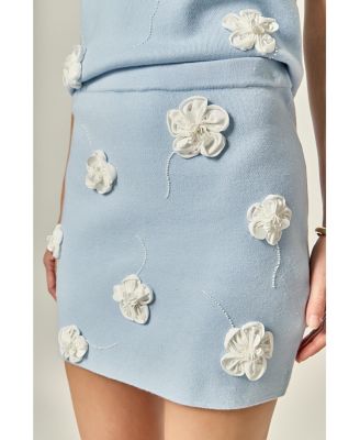 Women's 3D Flower Knit Skirt
