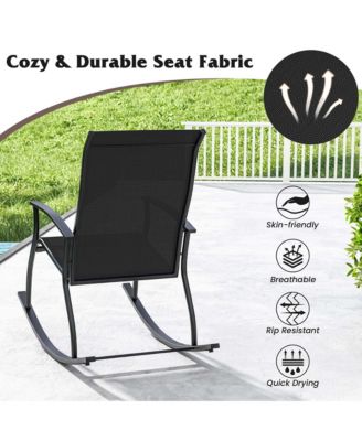 Set of 2 Outdoor Rocking Chair Patio Rocker w/ Breathable Fabric