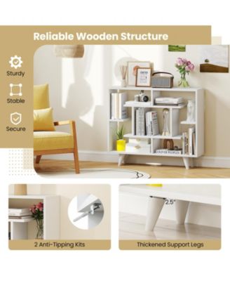 Geometric Bookcase with Anti-Tipping Kit and Storage Shelving Unit