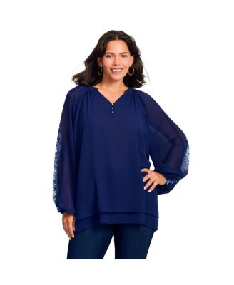 Women's Double Layered Poet Blouse