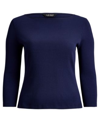 Plus Size Boat Neck Top