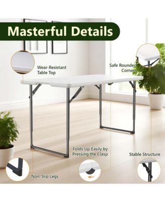 Folding Table - Compact, Waterproof & Easy to Store for Small Gatherings & Dining
