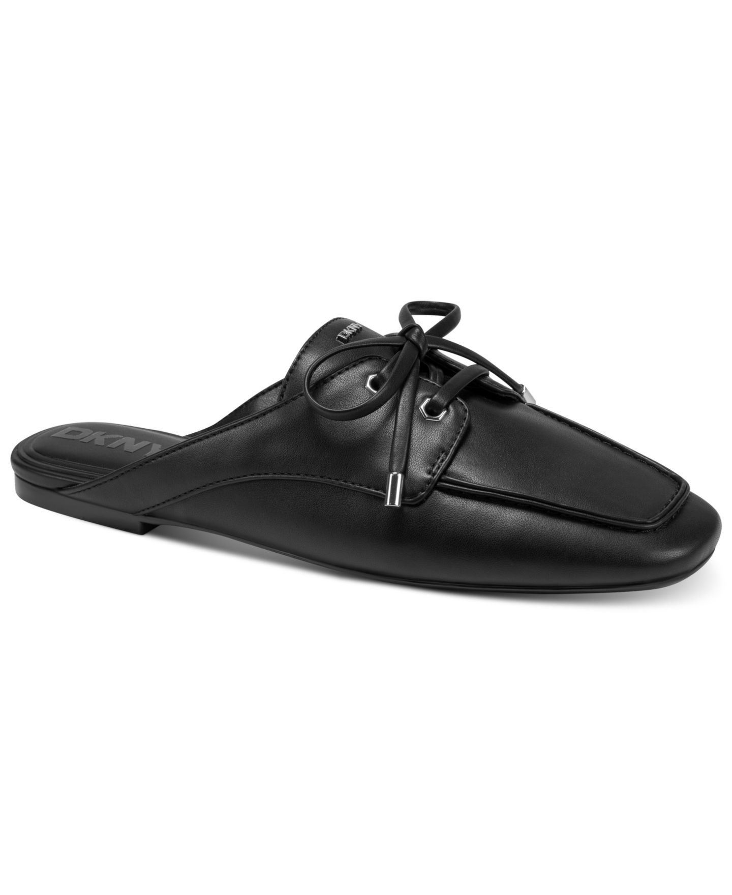 Женские сабо DKNY Delmar Slip-On Boat Mule Flats, цвет: Чёрный — фото 1