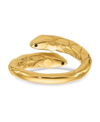 Solid 18k Yellow Gold Adjustable Textured Snake Ring