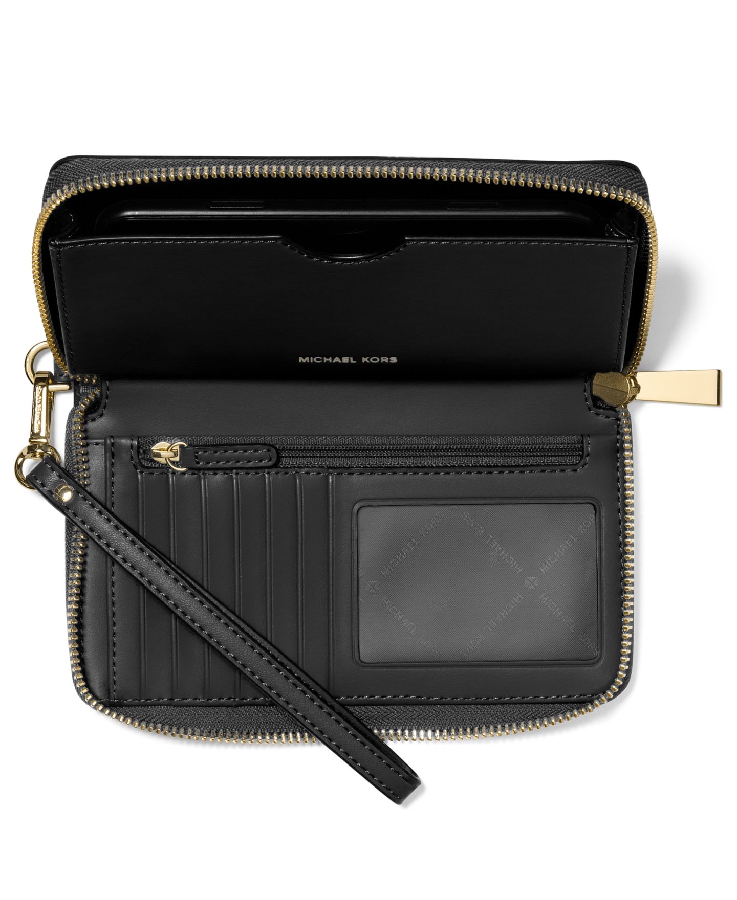Женский плоский клатч-браслет Michael Kors Jet Set Large многофункциональный, цвет: Чёрный — фото 3