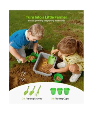 Kids Outdoor Mud Kitchen Playset with Sink, Tank, and Cookware