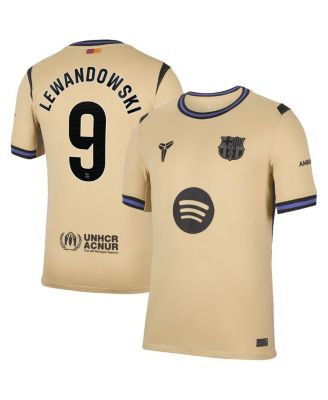 Men's Robert Lewandowski Gold Barcelona 2025/26 Away Stadium Replica Jersey