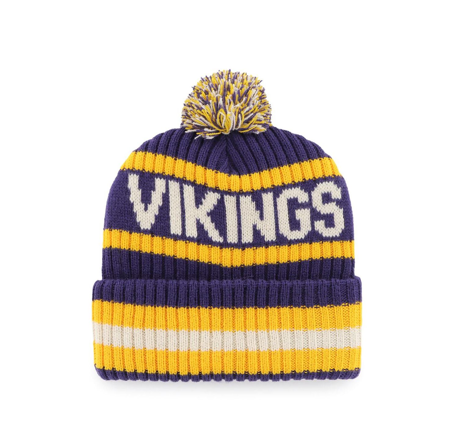 Men's Purple Minnesota Vikings Bering Cuffed Knit Hat with Pom