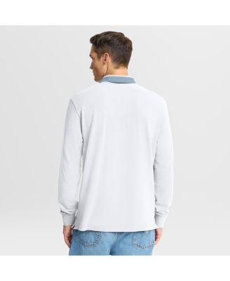 Men's White Milano Cortina 2026 Winter Olympics Tipped Long Sleeve Polo Shirt