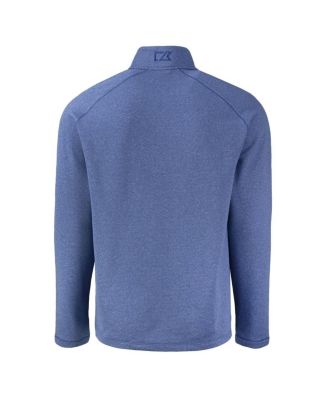 Men's Heather Royal New England Patriots Peshastin Eco Fleece Tri-Blend Raglan Quarter-Zip Jacket