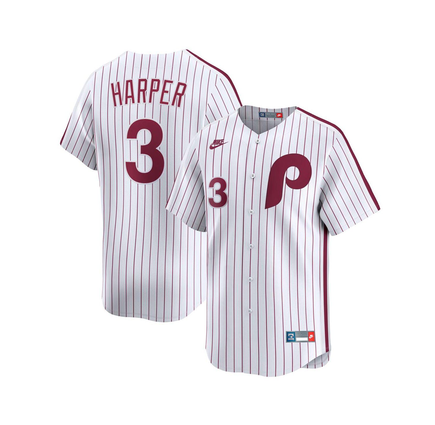 Men's Bryce Harper White Philadelphia Phillies Cooperstown Collection Limited Jersey