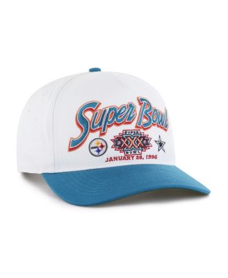 Men's White/Teal NFL Multi-Team Throwback Dueling Logos Adjustable Hitch Hat