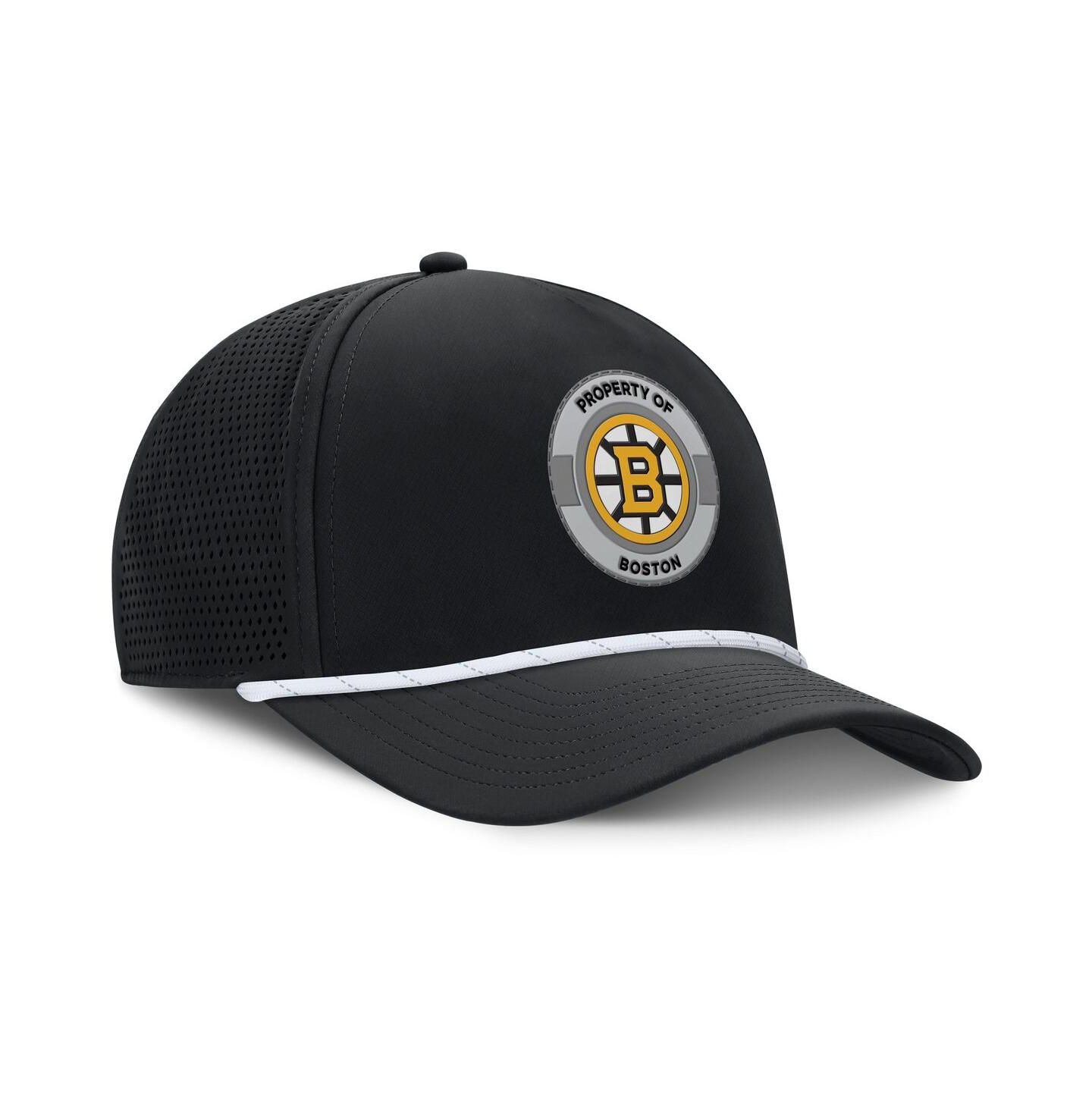 Мужская кепка Fanatics Black Boston Bruins Authentic Pro Rink Adjustable Hat — фото 2
