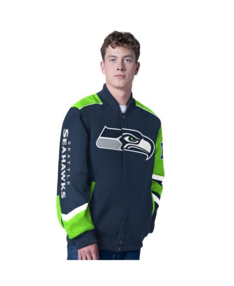 Мужская куртка G-III Sports by Carl Banks College Navy Seattle Seahawks Prime Time Full-Zip Racing