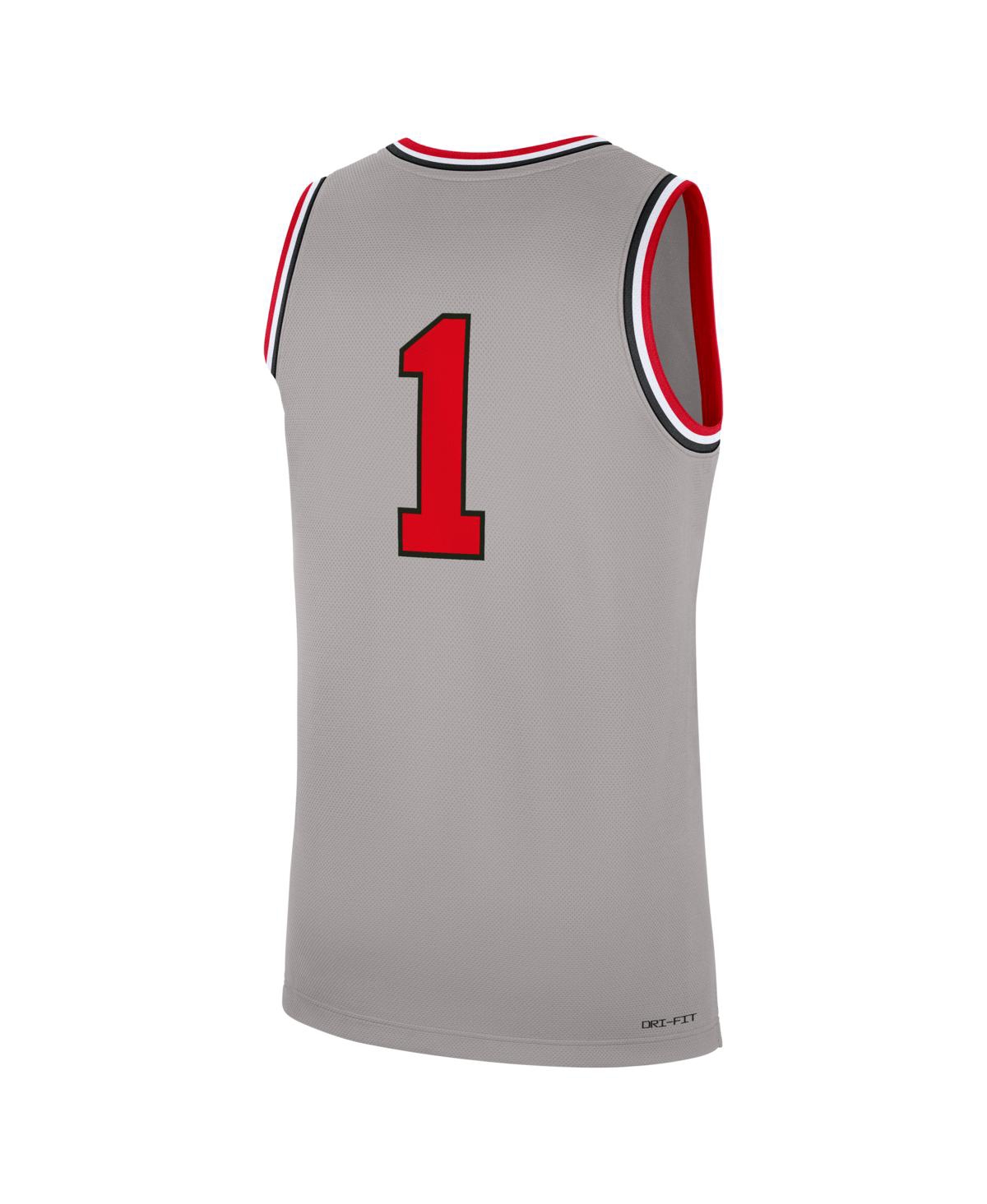 Nike Men's 1 Gray Ohio State Buckeyes Alternate Replica Basketball Jersey