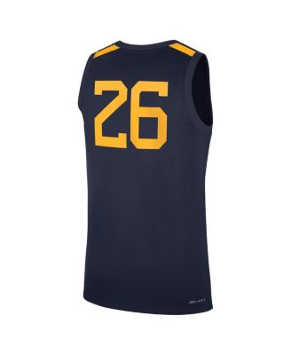 Men's 26 Navy West Virginia Mountaineers Road Replica Basketball Jersey