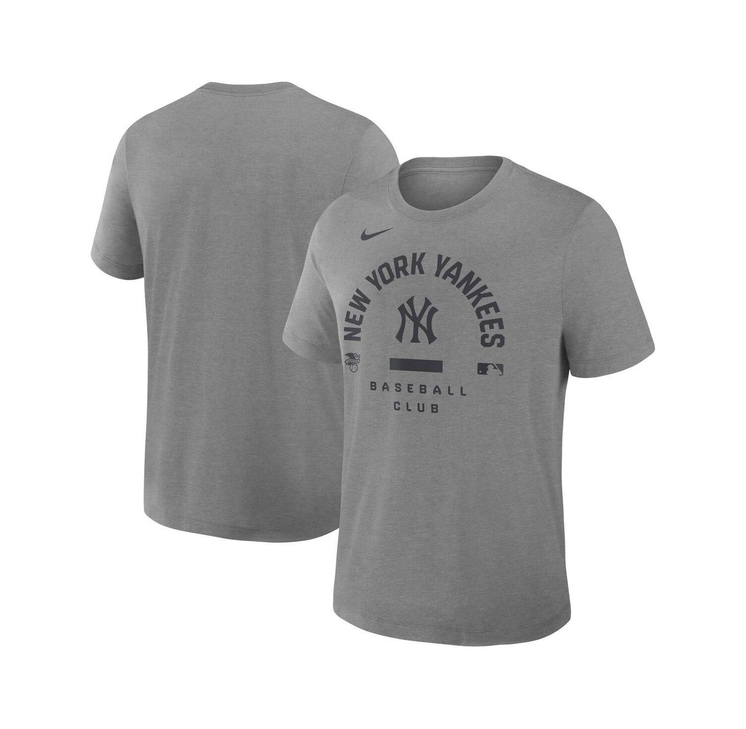 Men's Heather Charcoal New York Yankees Authentic Collection Early Work Tri-Blend Dri-FIT T-Shirt