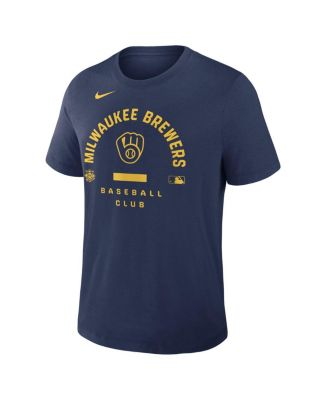 Men's Navy Milwaukee Brewers Authentic Collection Early&nbsp;Work Tri-Blend Dri-FIT T-Shirt