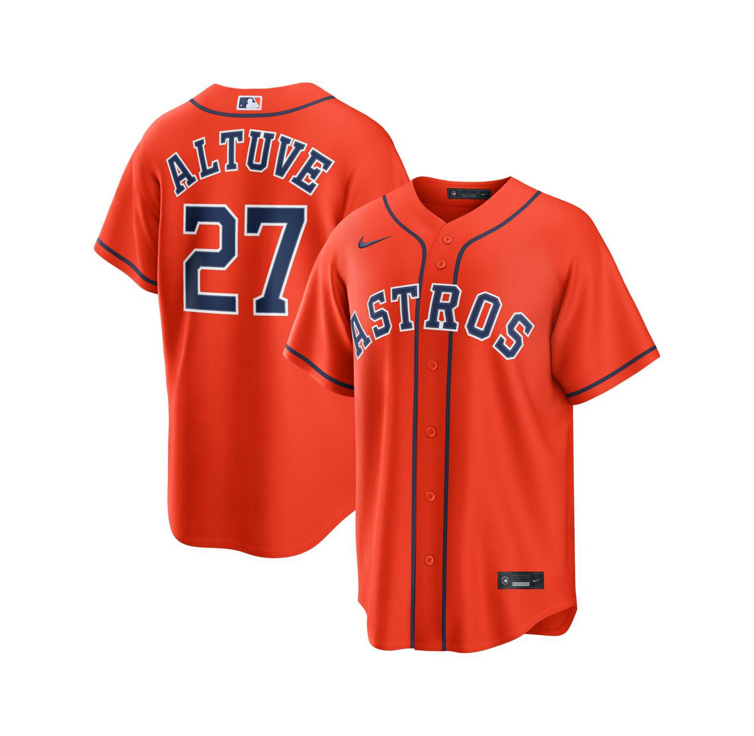 Men's Jose Altuve Orange Houston Astros Alternate Replica Jersey