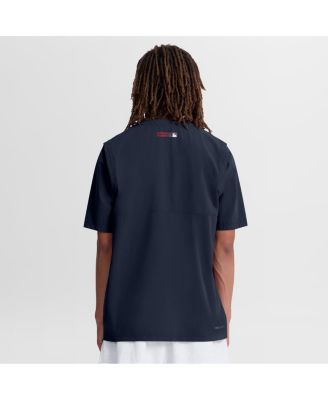 Men's Navy Atlanta Braves Authentic Collection Dri-FIT Quarter-Zip Windshirt