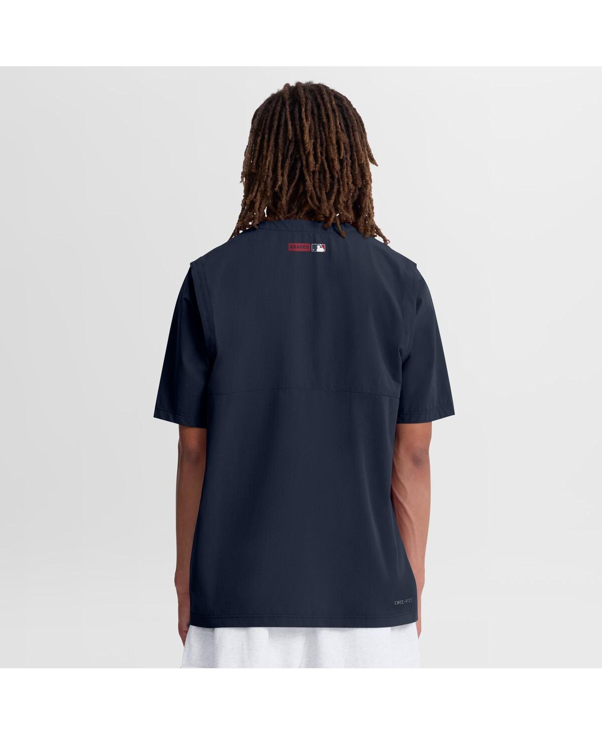 Nike Men's Navy Atlanta Braves Authentic Collection Dri-fit Quarter-Zip Windshirt
