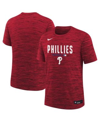 Big Boys and Girls Red Philadelphia Phillies Authentic Collection Velocity Dri-FIT T-Shirt