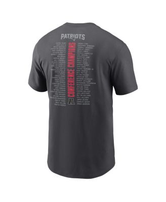 Men's Anthracite New England Patriots 2025 AFC Champions Roster T-Shirt