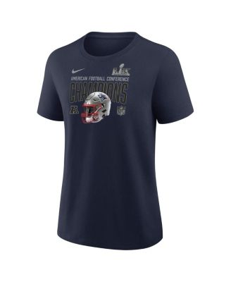 Women's Navy New England Patriots 2025 AFC Champions Helmet T-Shirt