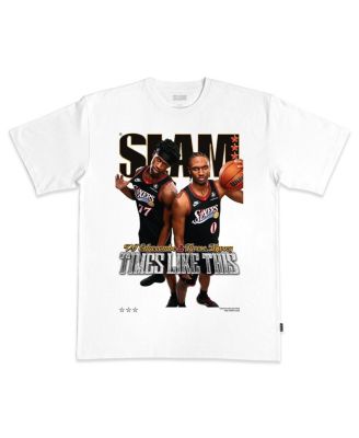Men's and Women's VJ Edgecombe & Tyrese Maxey White Philadelphia 76ers Cover T-Shirt