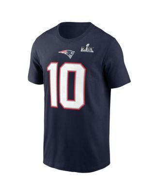 Men's Drake Maye Navy New England Patriots Super Bowl LX Patch Name & Number T-Shirt