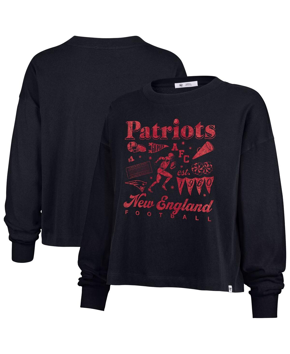 '47 Brand Women's Navy New England Patriots Team Collage Sydney Long Sleeve T-Shirt - Navy