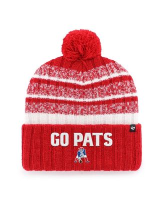Men's Red New England Patriots Local Cuffed Knit Hat with Pom