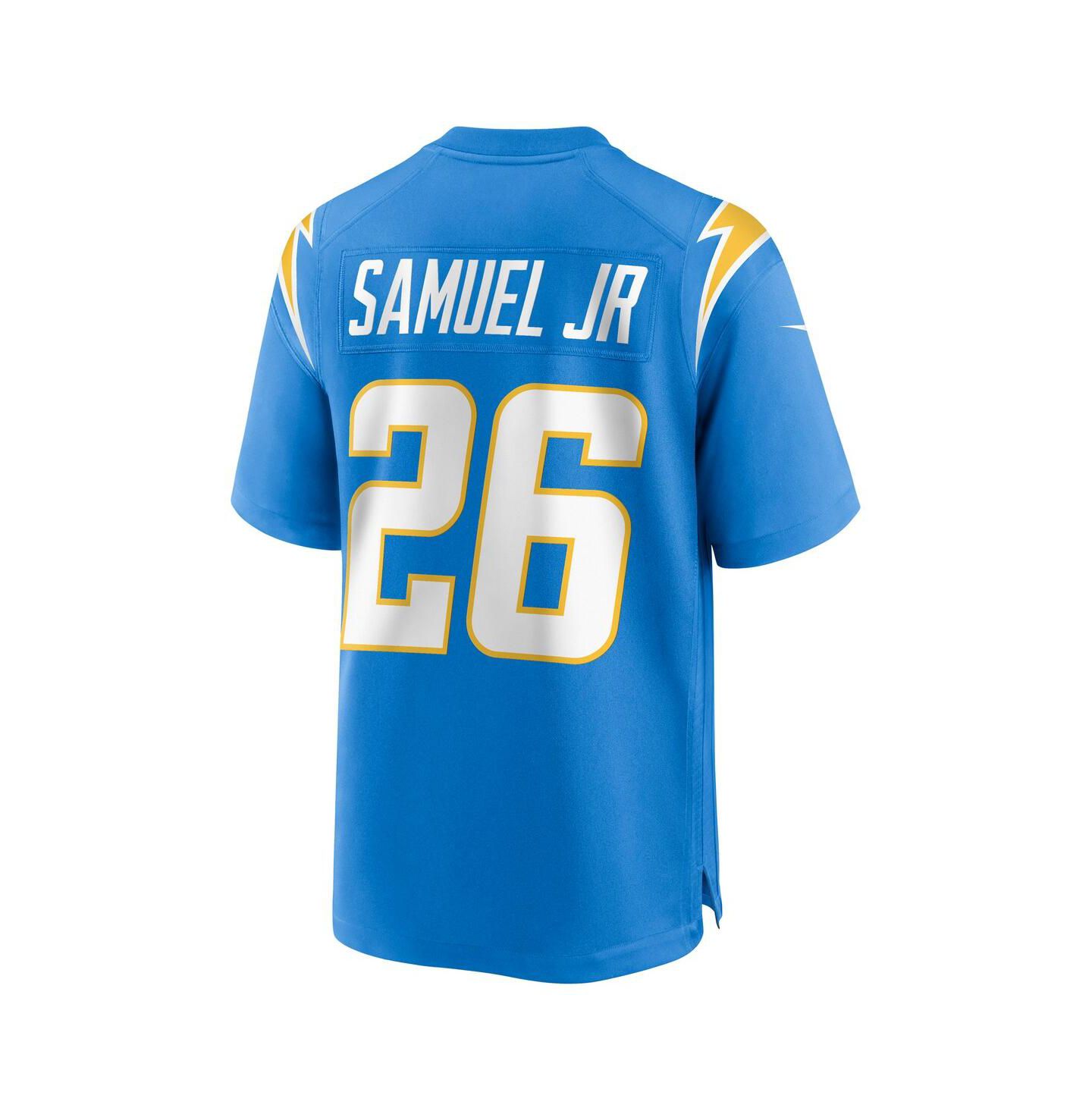 Мужской топ Nike Asante Samuel Jr. Powder Blue Los Angeles Chargers Game Player Jersey — фото 7