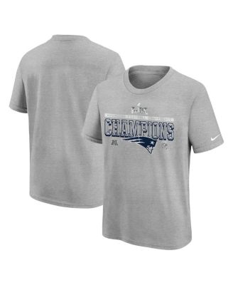 Big Boys and Girls Gray New England Patriots 2025 AFC Champions Locker Room Trophy Collection Authentic T-Shirt
