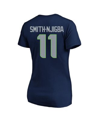 Women's Jaxon Smith-Njigba College Navy Seattle Seahawks Super Bowl LX Patch Plus Size Name Number V-Neck T-Shirt