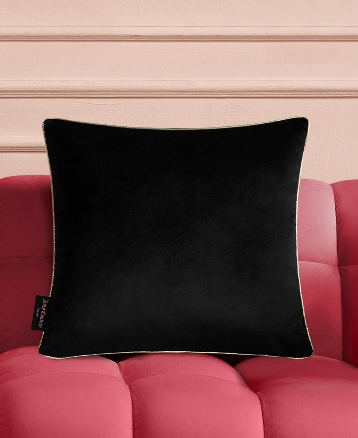 Juicy Couture Embroidered Velvet Cheetah Decorative Pillow, 18" x