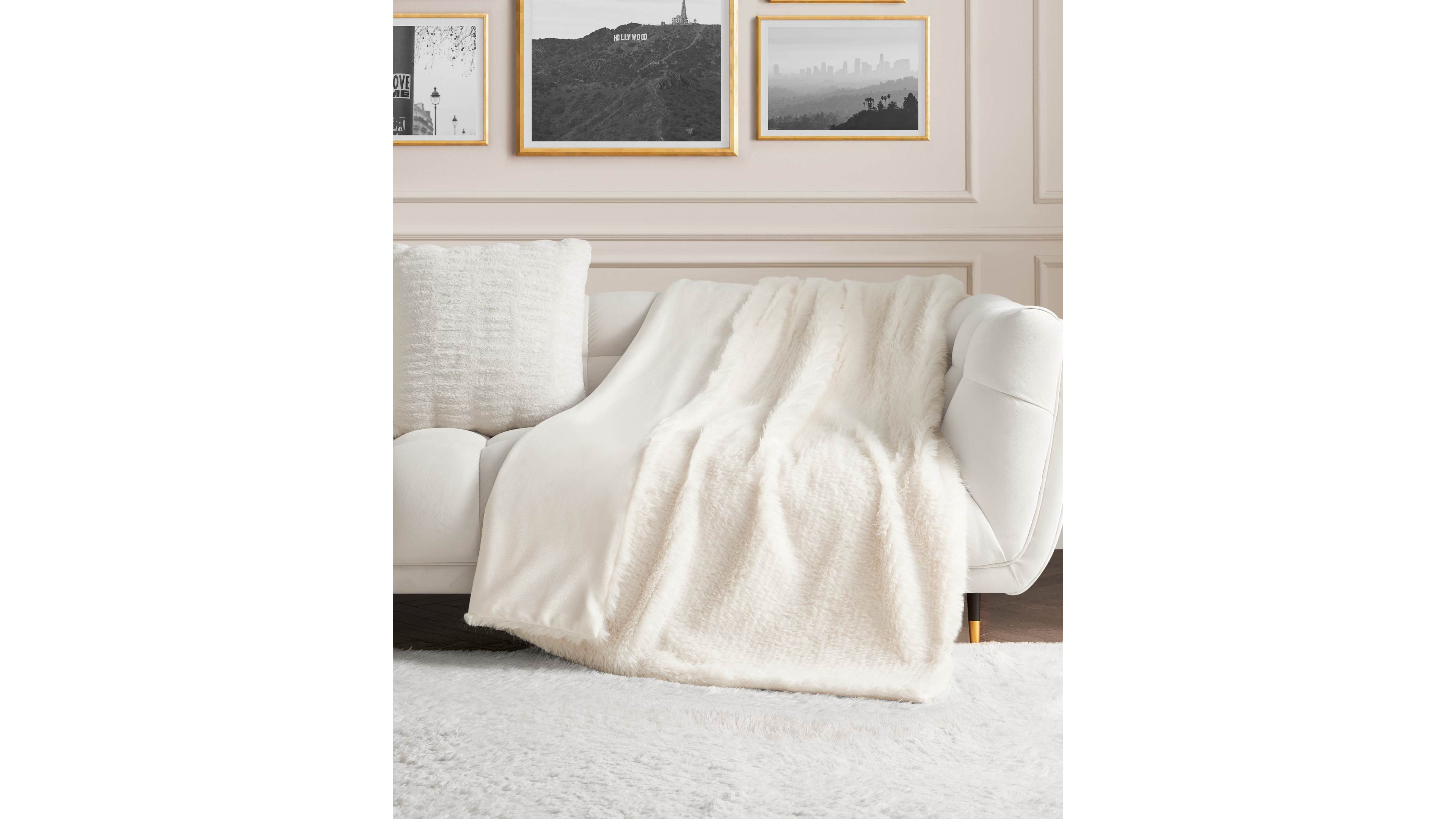 Juicy Couture Eyelash Solid Faux Fur Throw, 50" x 70"
